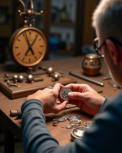 Ein erfahrener Uhrmacher bei der sorgfältigen Arbeit an einem Uhrwerk